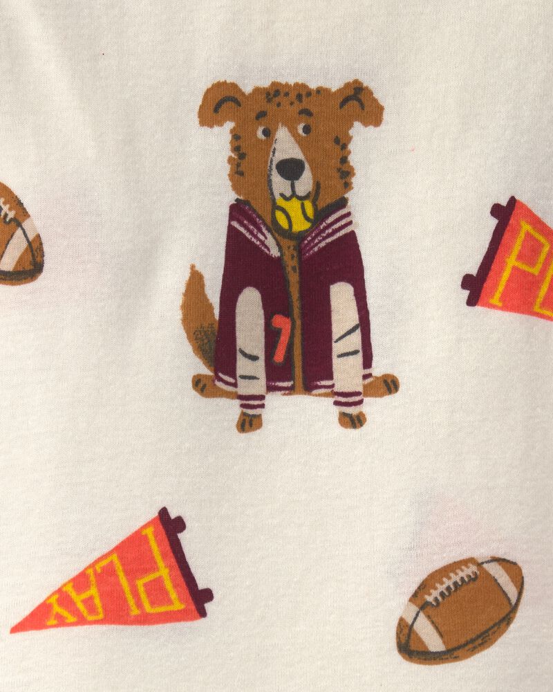 Tout-petit gar&ccedil;on - Pyjama ajust&eacute; 4 pi&egrave;ces en 100 % coton &agrave; motif rayures et chien &ndash; Bourgogne/Cr&egrave;me, image 3 sur 3 diapositives