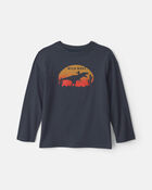 Boys 'Wild West' Dinosaur Long-Sleeve Graphic Tee - Navy Blue, image 1 of 3 slides