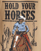 Boys Western Print 100% Cotton Long-Sleeve Snug Fit 4-Piece Pyjamas - Brown, image 2 of 4 slides