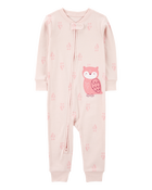 Toddler Girl 1-Piece Owl Print 100% Snug Fit Cotton Footless Pyjamas, image 1 of 4 slides