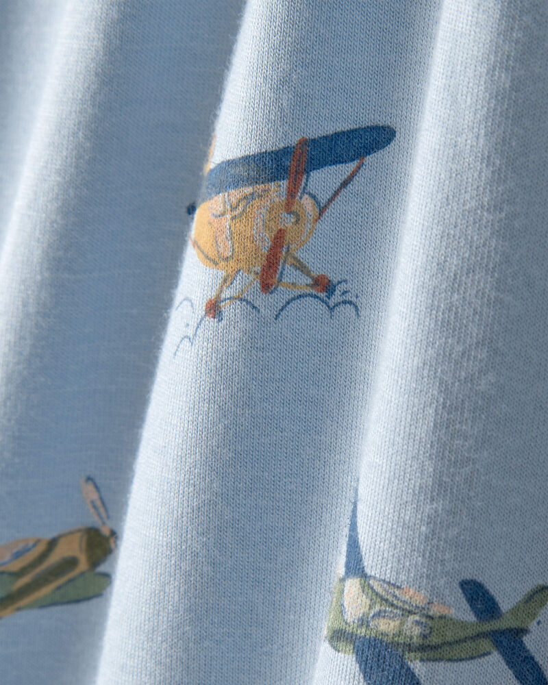 Baby Boy Plane PurelySoft 2-Way Zip 1-Piece Pyjama - Blue, image 3 of 7 slides