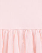 Enfant Robe de couleur unie à manches courtes - Rose, image 3 sur 4 diapositives
