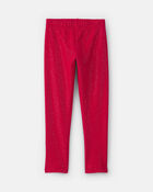 Filles - Legging extensible en molleton &agrave; brillant &ndash; Rouge, image 1 sur 4 diapositives
