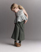 Tout-petit fille - Pantalon drap&eacute; &agrave; jambes larges - Vert olive, image 1 sur 7 diapositives