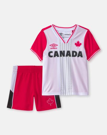 Toddler 2-Piece Umbro Canada Soccer Jersey & Short Set - Red/White/Black, 