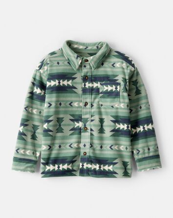 Boys Southwestern Print Button-Down Shirt - Green, 