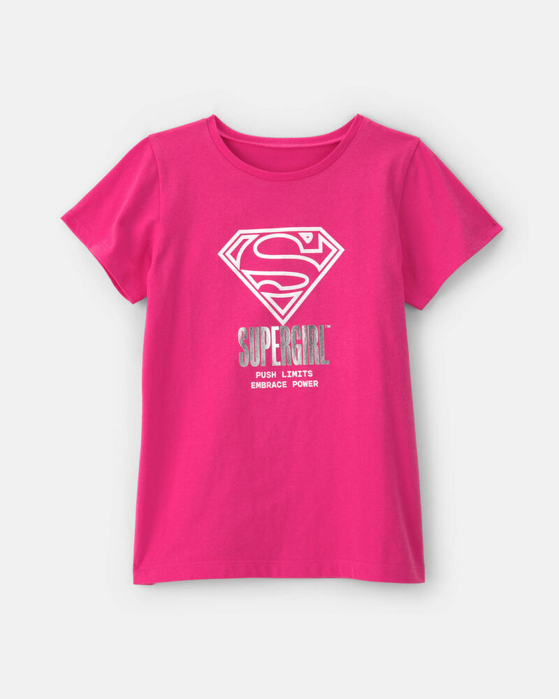 Filles - T-shirt &agrave; imprim&eacute; Supergirl - Rose, image 1 sur 3 diapositives