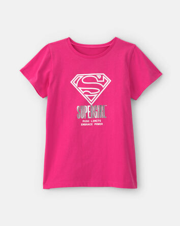 Filles - T-shirt &agrave; imprim&eacute; Supergirl - Rose, 