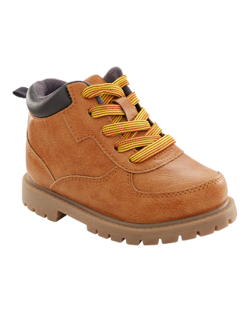 Kid High Top Faux Leather Boots, 