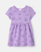 Baby Girl Blippi Short-Sleeve Dress &ndash; Lavender, image 1 of 4 slides