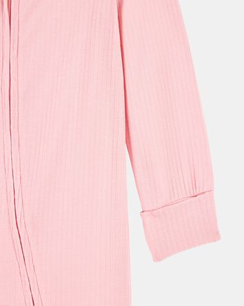 Baby Girl Solid 2-Way Zip PurelySoft Sleeper Pyjamas - Pink, 