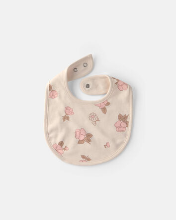 Baby Girl 3-Pack Floral Bibs - Pink/Ivory, 