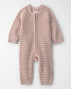 Baby Girl Organic Cotton Sweater Knit Jumpsuit, image 1 of 4 slides