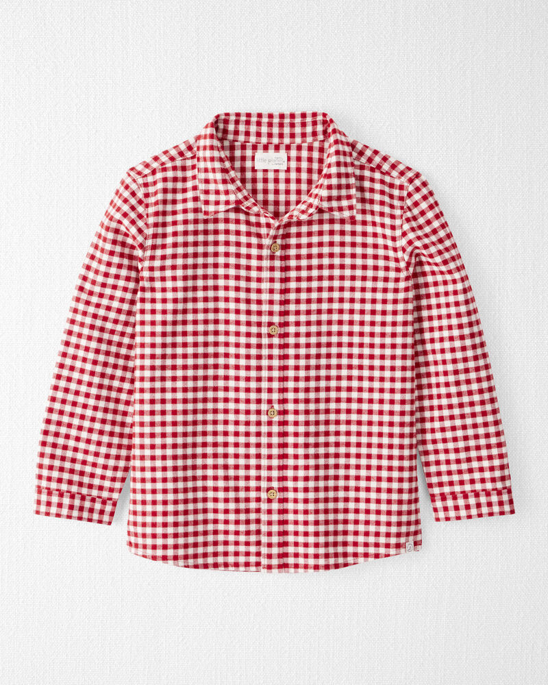 Boys Organic Cotton Button-Front Flannel Shirt, image 1 of 4 slides