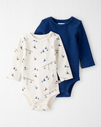 Baby 2-Pack Organic Cotton Bodysuits, 