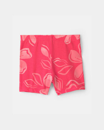 Baby Girl Floral Bike Shorts - Coral, 