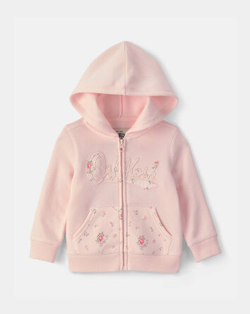 Baby Girl Floral Long-Sleeve Hoodie - Pink, 