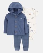 Baby 3-Piece Barn Print Little Cardigan Set, image 1 of 6 slides