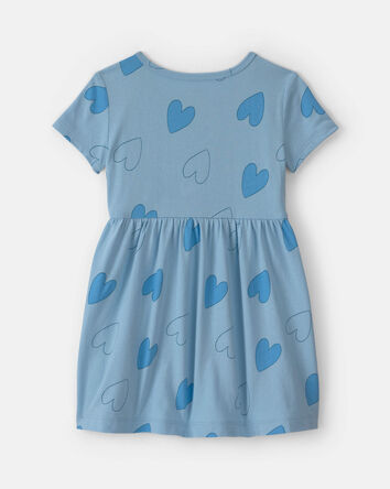 Toddler Girl Heart Short-Sleeve Dress - Blue, 