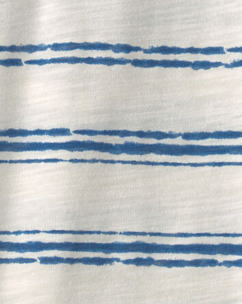 Baby Boy Striped Short-Sleeve Bodysuit - Blue/Ivory, 