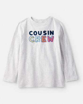 Garçons - T-shirt graphique à manches longues Cousin Crew - Gris, 