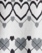 Girls Heart Sweater - White, image 2 of 3 slides