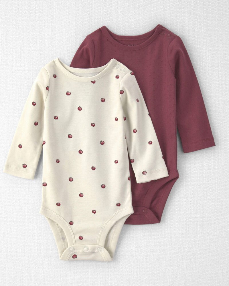 Baby Girl 2-Pack Organic Cotton Bodysuits, image 1 of 4 slides