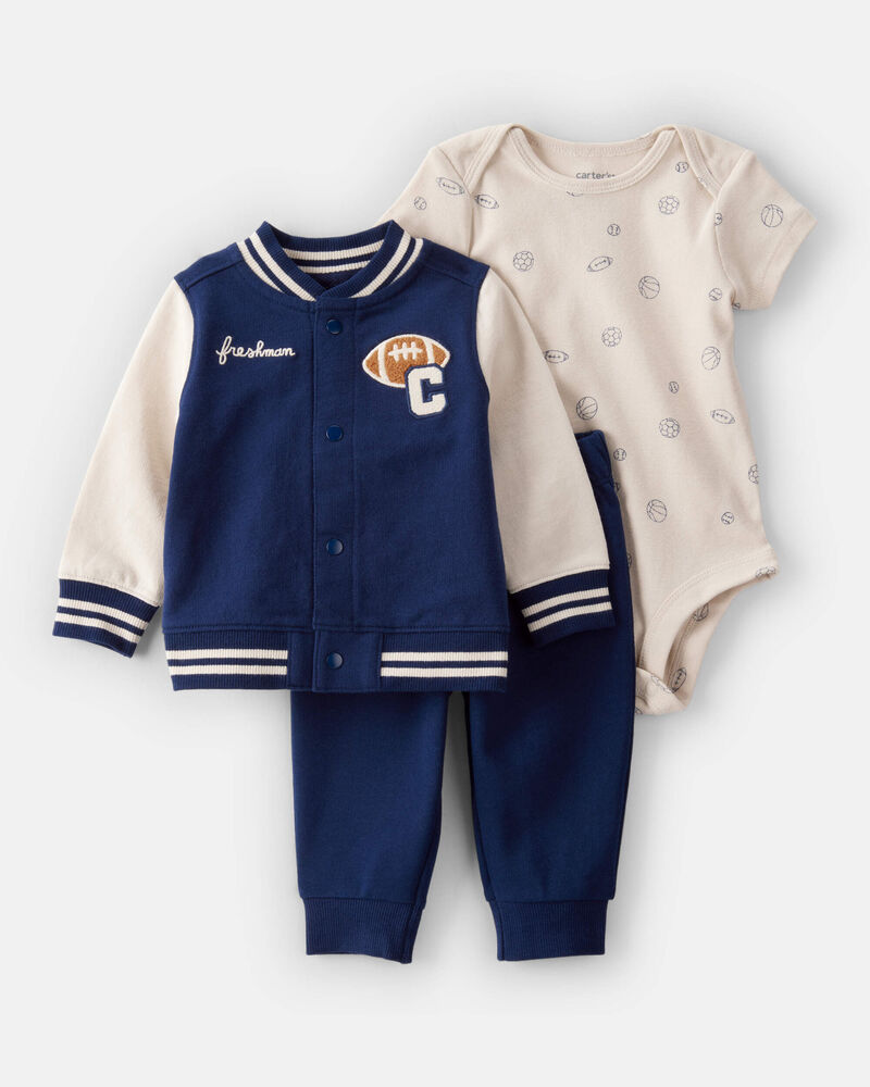 Baby 3-Piece Varsity Little Jacket Set, image 1 of 6 slides