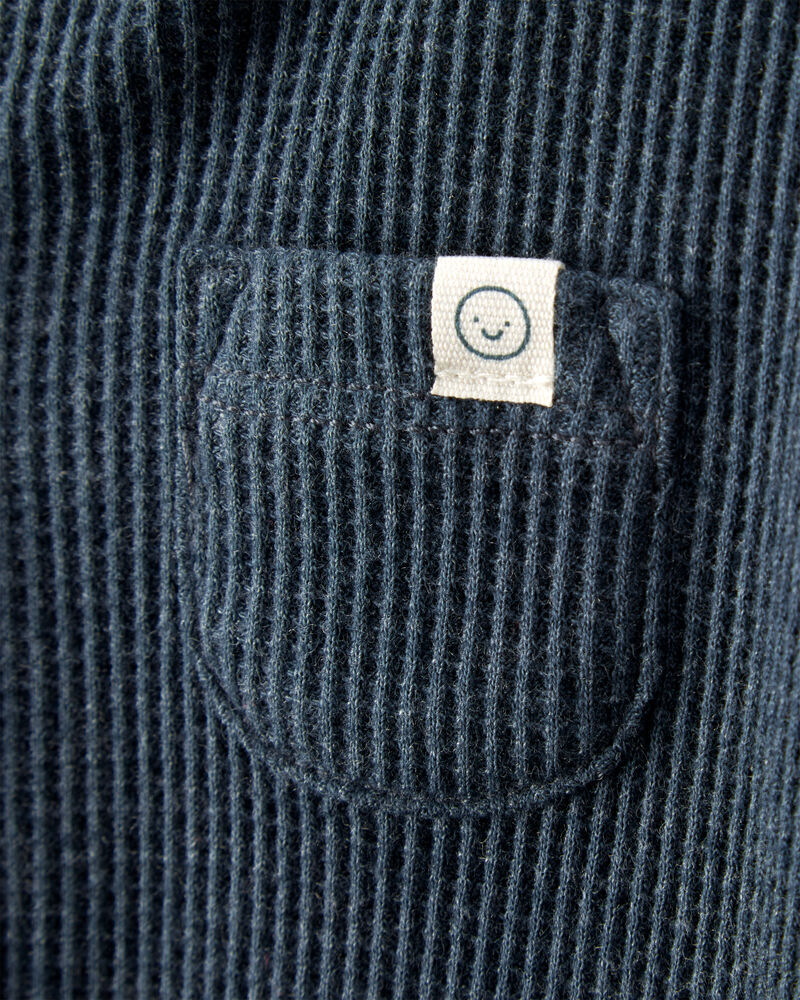 Baby Boy Cotton Long-Sleeve Sleeper - Navy Blue, image 2 of 5 slides
