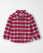 Toddler Boy Organic Cotton Flannel Button-Down Shirt, image 1 of 4 slides