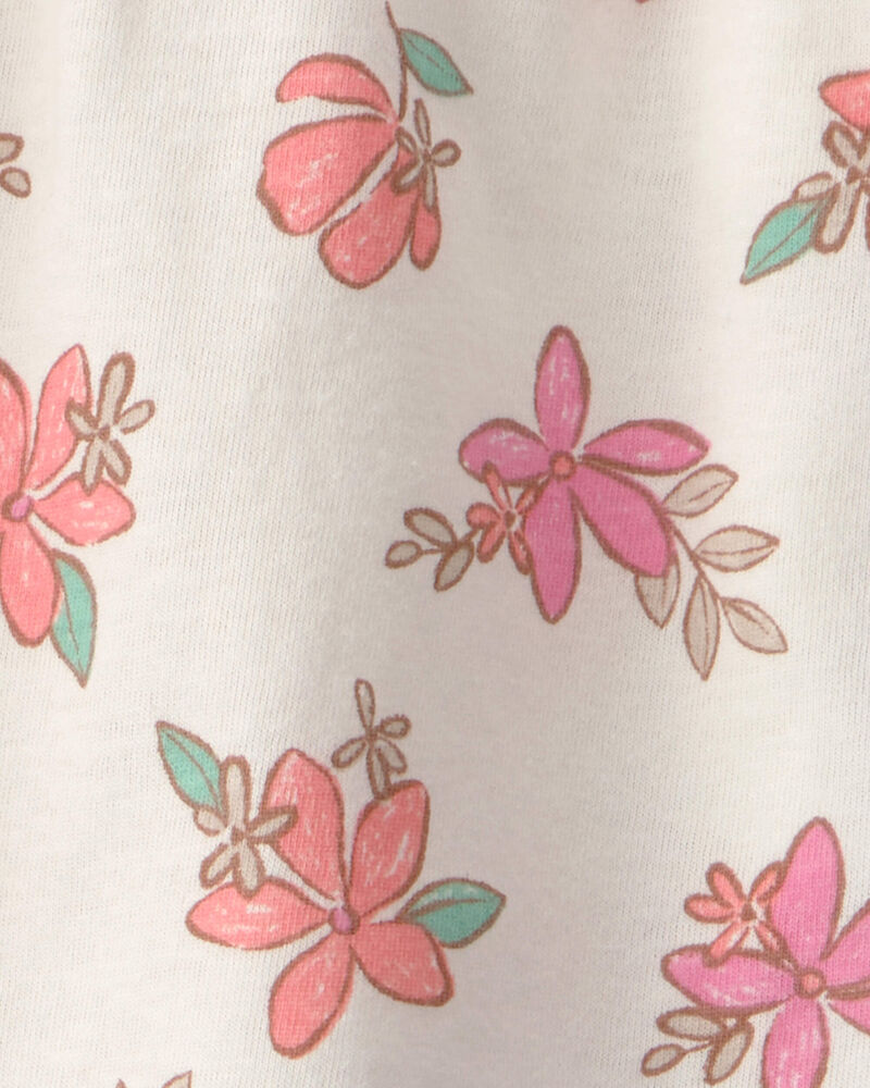 B&eacute;b&eacute; fille - Ensemble 2 pi&egrave;ces haut &agrave; fleurs et short - Cr&egrave;me/Beige, image 3 sur 4 diapositives