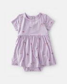 B&eacute;b&eacute; fille - Robe cache-couche &agrave; manches courtes, conte de f&eacute;es - Mauve, image 1 sur 3 diapositives