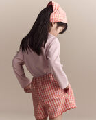 Toddler Girl Gingham Bandana Hair Scarf - Orange, image 3 of 7 slides