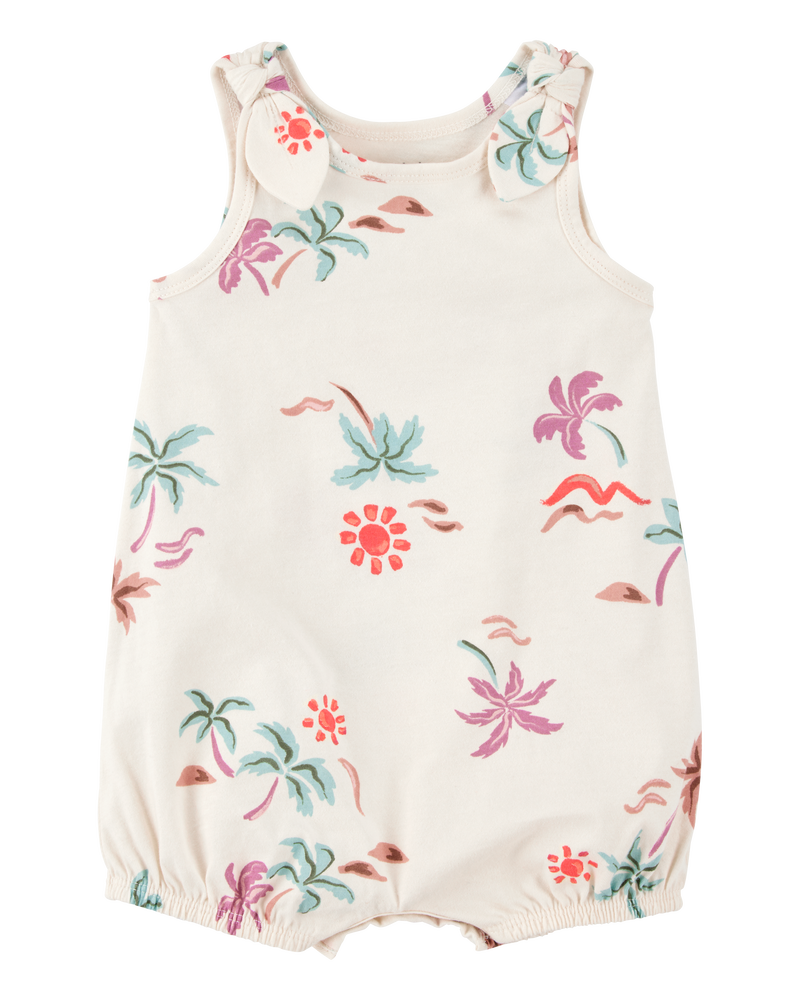 Baby Beach Print Cotton Romper, image 1 of 3 slides