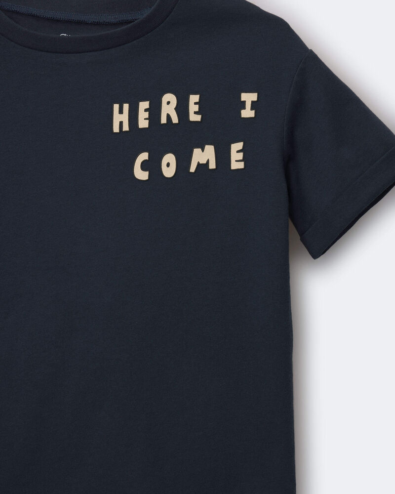 Tout-petit - T-shirt &agrave; manches roul&eacute;s &laquo;Here I Come&raquo; - Bleu marine, image 5 sur 5 diapositives