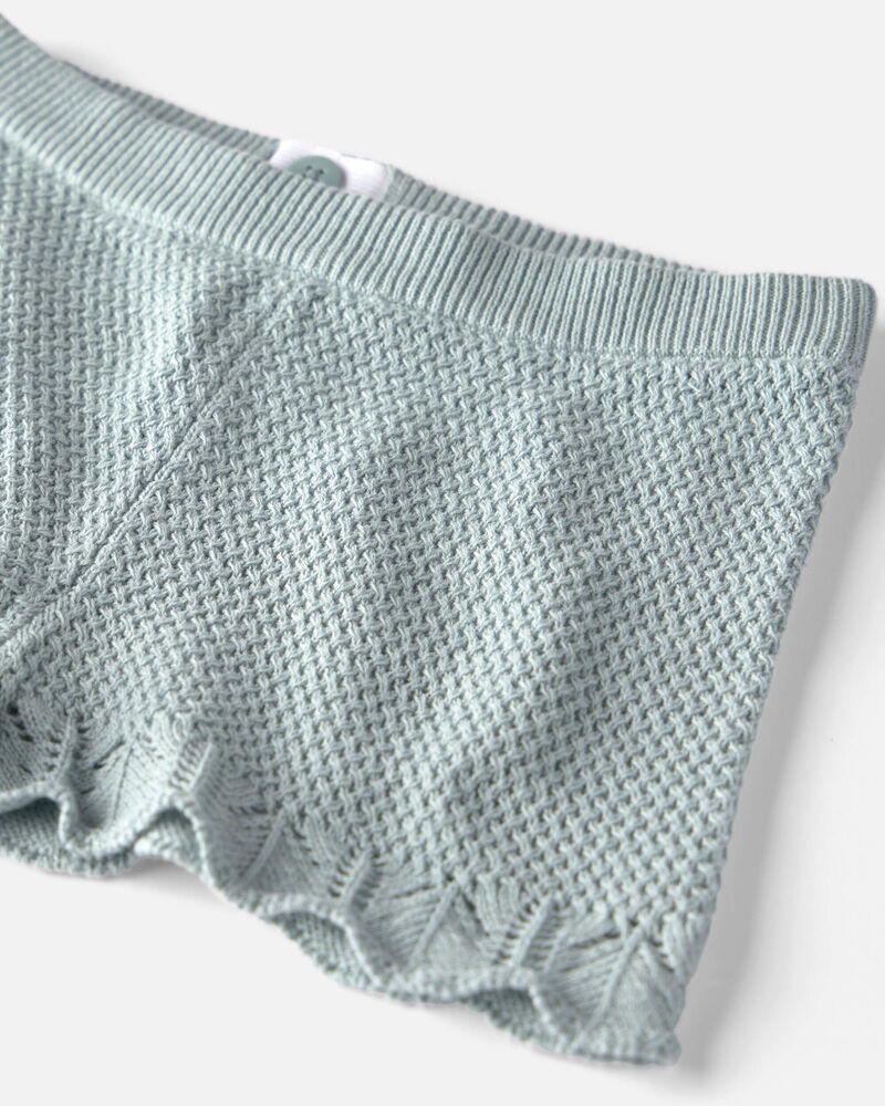 Filles - Ensemble 2 pi&egrave;ces haut et short en tricot de coton biologique, image 4 sur 5 diapositives
