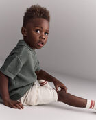 Toddler Boy Johnny Collared Polo - Olive, image 5 of 6 slides