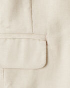Baby Linen Suit Jacket Made with Organic Cotton - Khaki, image 3 of 4 slides