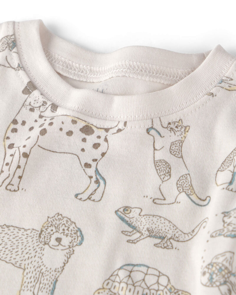 Kid 2-Piece Organic Cotton Pyjama in Pet-Print, image 2 of 4 slides