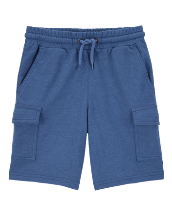 Kid Pull-On Knit Cargo Shorts - Blue, 