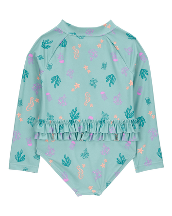 Toddler 1-Piece Coral Print Rashguard, 