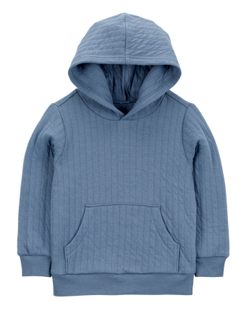 Baby Hooded Quilted Pullover - Blue, 