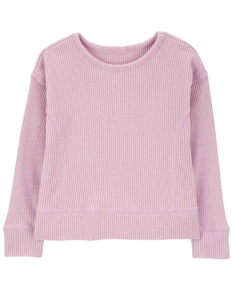 Kid Waffle Knit Thermal Long-Sleeve Tee, image 1 of 3 slides