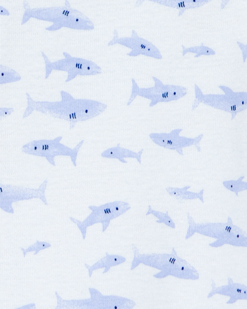 Toddler 1-Piece Shark 100% Snug Fit Cotton Footie Pyjamas, 