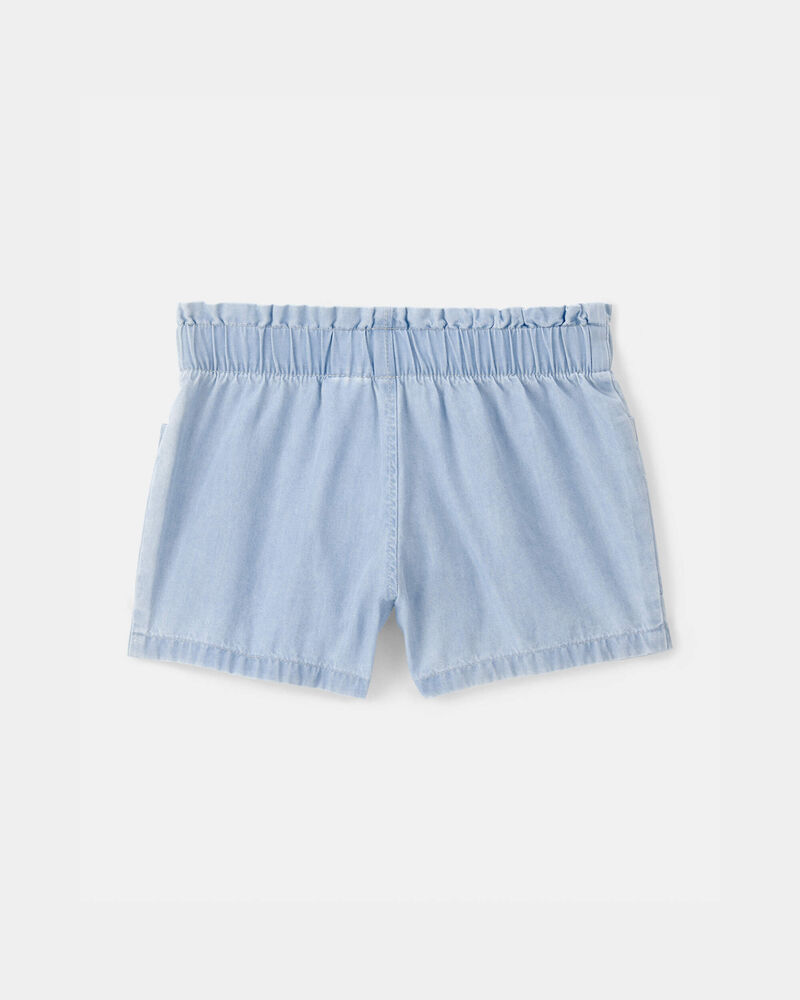 Toddler Girl Chambray Shorts - Blue, image 3 of 5 slides