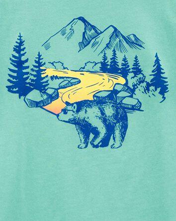T-shirt à imprimé de montagnes, 