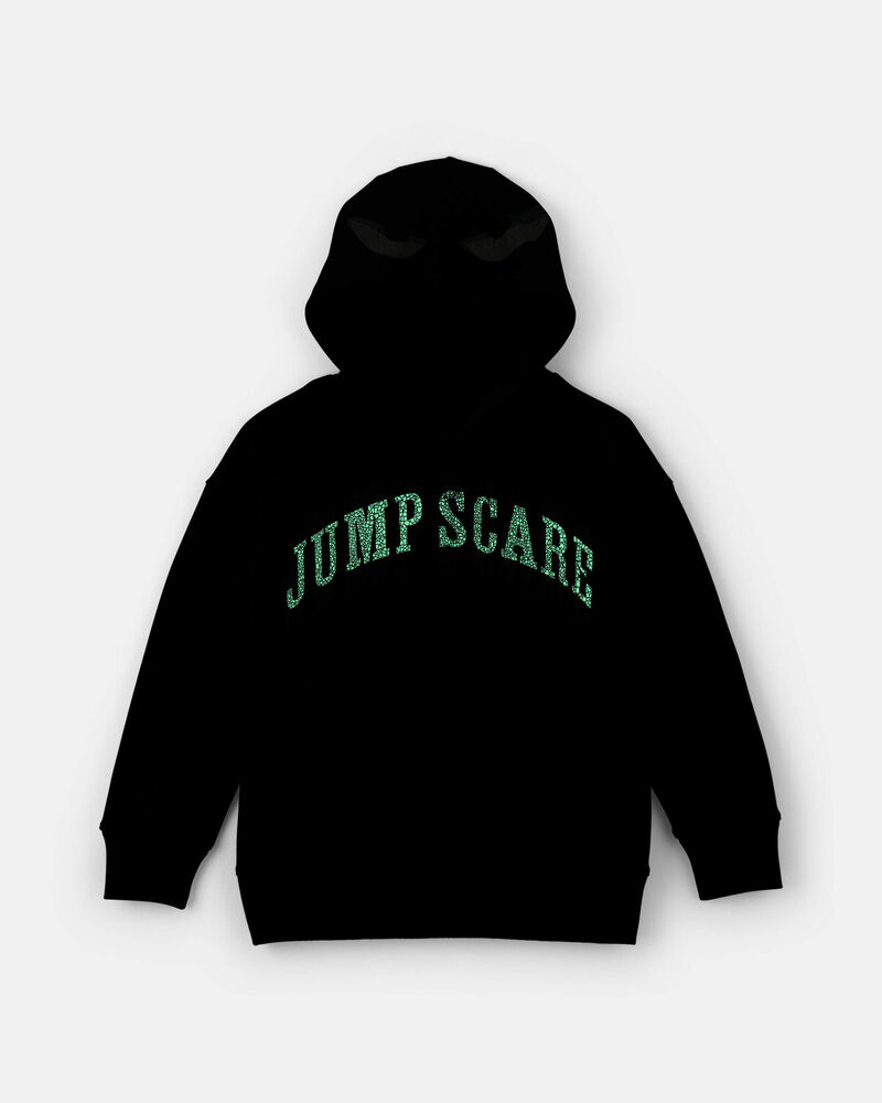 Boys 'Jump Scare' Halloween French Terry Hoodie - Black/White, image 2 of 5 slides