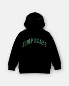 Boys 'Jump Scare' Halloween French Terry Hoodie - Black/White, image 2 of 5 slides