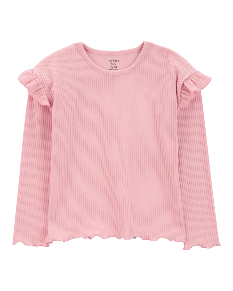 Kid Long-Sleeve Ribbed Top, image 1 of 3 slides