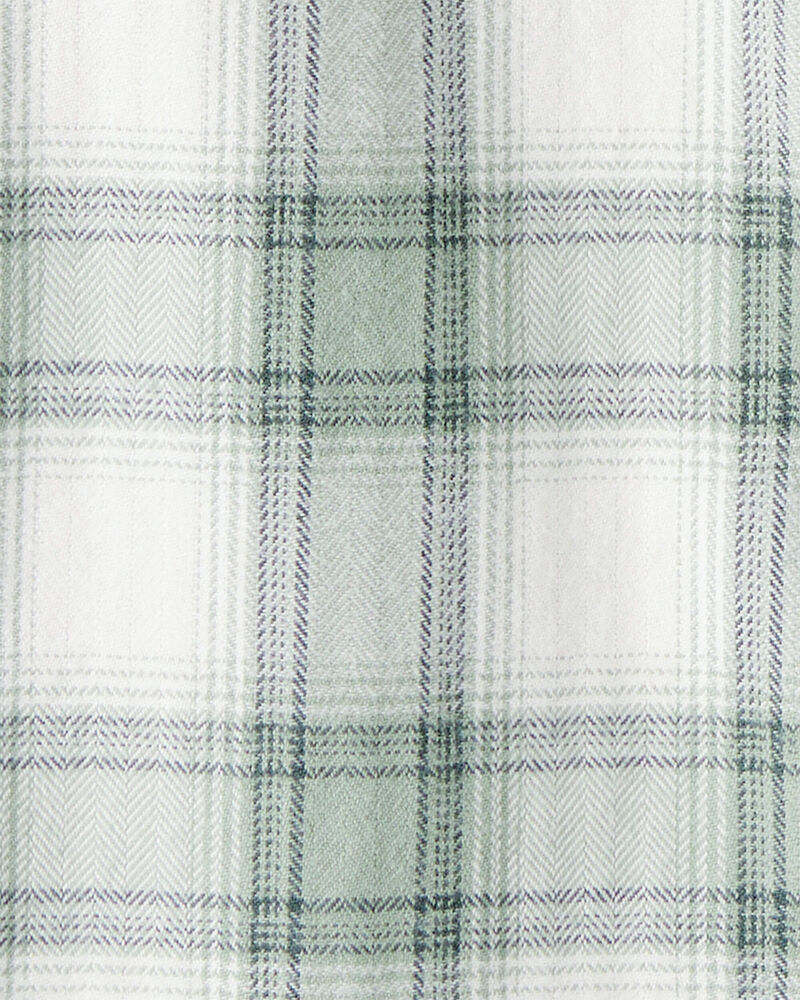 Kid Organic Cotton Herringbone Button-Front Shirt in Plaid, image 3 of 5 slides